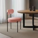 Cadeira de Jantar Margara Estrutura MDF Bouclê Ted Rose D'Rossi Cadeira de Jantar Margara Estrutura MDF Bouclê Ted Rose D'Rossi
