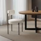 Cadeira de Jantar Margara Estrutura MDF e Aço Bouclê Ted Bege D'Rossi Cadeira de Jantar Margara Estrutura MDF e Aço Bouclê Ted Bege D'Rossi