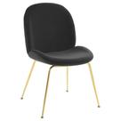 Cadeira de jantar Modway Scoop Black Velvet Gold em aço inoxidável
