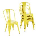 Cadeira de jantar Nazhura Metal Farmhouse Tolix Style Yellow (4)