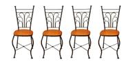 Cadeira de Jantar Para Mesa de chá Conjunto com 6 Estilo Industrial Rustica Ferro e Madeira Artesanal