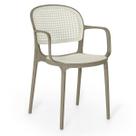 Cadeira de Jantar Roma Prática com Braços para Sala e Cozinha - Branco/Cinza Escuro Cadeira de Jantar Roma Prática com Braços para Sala e Cozinha - Branco/Cinza Escuro