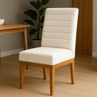 Cadeira de Jantar Solana Suede Bege Base de Madeira - Pallazio