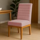 Cadeira de Jantar Solana Veludo Rose Base de Madeira - Pallazio
