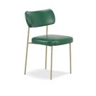Cadeira de Jantar Stela Champanhe material sintético Verde - Vallisa Decor