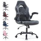 Cadeira de jogos YSSOA Ergonômica Ajustável em Couro PU Cinza/Preto