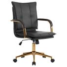 Cadeira de mesa de escritório MOJAY Mid-Back Ergonômica de Couro Marrom