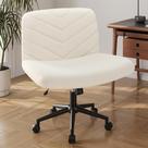 Cadeira de mesa de escritório Yaheetech Wide Criss Cross sem braços Ivory