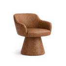 Cadeira de Mesa de Jantar Jade Base Cone Giratória Corano Caramelo - Nexta Casa