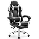 Cadeira de mesa de videogame Sweetcrispy Ergonomic PU Leather White