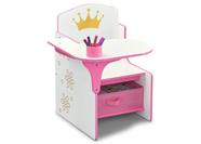 Cadeira de mesa Delta Children Princess Crown rosa branca 52x58x59cm