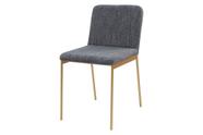 Cadeira de Metal Dourado para Sala de Jantar Chloe Estofada