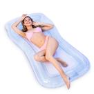 Cadeira de piscina inflável com espreguiçadeira de malha Float Comfy Floats Blue Cadeira de piscina inflável com espreguiçadeira de malha Float Comfy Floats Blue