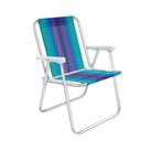 Cadeira de Praia Alta Alumínio Dobrável 72,5x54,5x53cm - Ideal para Praia