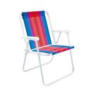 Cadeira De Praia Alta Em Aço Dobrável 72,5x54,5x53cm - Mor Cadeira De Praia Alta Em Aço Dobrável 72,5x54,5x53cm - Mor