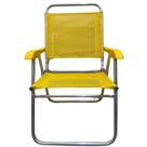 Cadeira De Praia Alta Sanete Encosto Alto Aluminio Ronchetti Cor Amarelo