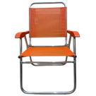 Cadeira De Praia Alta Sanete Encosto Alto Aluminio Ronchetti Cor Laranja
