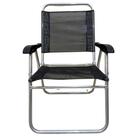 Cadeira De Praia Alta Sanete Encosto Alto Aluminio Ronchetti Cor Preto