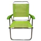 Cadeira De Praia Alta Sanete Encosto Alto Aluminio Ronchetti Cor Verde