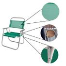 Cadeira de praia até 160kg alta ideal praia camping piscina jardim super reforçada com madeira embutida plus size promoção