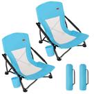 Cadeira de praia baixa dobrável TOBTOS, kit com 2 unidades e porta-copos Cadeira de praia baixa dobrável TOBTOS, kit com 2 unidades e porta-copos