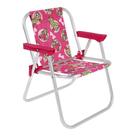 Cadeira de Praia Infantil Barbie Rosa Bel Dobravel Aluminio 25210