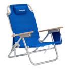 Cadeira de praia SUNNYFEEL com encosto baixo dobrável em alumínio azul 300 libras
