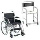 Cadeira de Rodas Dobravel Aço Carbono até 100kg D100 + Cadeira de Banho Higiênica Idoso D30 Dellamed