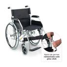 Cadeira De Rodas Dobrável Em Aço Encosto 44 Cm Suporta Até 100 Kg Pneu Maciço D100 Dellamed