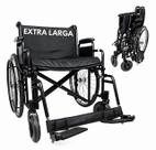 Cadeira de Rodas Obeso D500 Dobrável até 180Kg Confortável Aço Dellamed