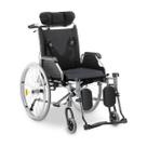 Cadeira de rodas reclinável dobrável d700 t44 dellamed em alumínio até 130 kg