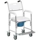 Cadeira de rodas Shower Commode HOMCOM 3 em 1 com capacidade de 150 kg branca