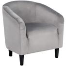 Cadeira de sala de estar Yaheetech Velvet Accent Grey Estofada