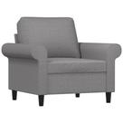 Cadeira de sofá vidaXL Modern Fabric de 1 lugar cinza claro