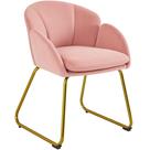 Cadeira de toucador Yaheetech em forma de flor rosa de veludo com pernas de metal Cadeira de toucador Yaheetech em forma de flor rosa de veludo com pernas de metal