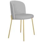 Cadeira Decorativa Elegance Base Champanhe Linho Cinza - Montanaris Decor Cadeira Decorativa Elegance Base Champanhe Linho Cinza - Montanaris Decor