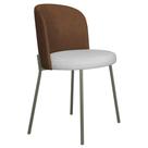 Cadeira Decorativa Elegance Base Titanium material sintético Caramelo/Bege - Montanaris Decor