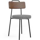 Cadeira Decorativa Estofada Para Sala De Jantar Barcelona L02 material sintético Marrom Pied Poule - Lyam