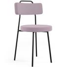 Cadeira Decorativa Estofada Para Sala De Jantar Barcelona L02 Suede Rosê - Lyam Decor