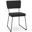 Cadeira Decorativa Estofada Para Sala De Jantar Base Em Aço Allana L02 Bouclê Preto - Lyam Decor Cadeira Decorativa Estofada Para Sala De Jantar Base Em Aço Allana L02 Bouclê Preto - Lyam Decor
