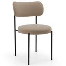 Cadeira Decorativa Estofada Para Sala De Jantar Louise L02 Bouclê Bege - Lyam Decor