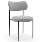 Cadeira Decorativa Estofada Para Sala De Jantar Louise L02 Bouclê Cinza - Lyam Decor
