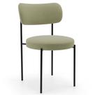Cadeira Decorativa Estofada Para Sala De Jantar Louise L02 Bouclê Oliva - Lyam Decor