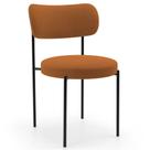 Cadeira Decorativa Estofada Para Sala De Jantar Louise L02 Bouclê Terracota - Lyam Decor