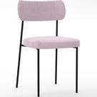 Cadeira Decorativa Estofada Para Sala De Jantar Melina L02 Bouclê Rosê - Lyam Decor