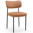 Cadeira Decorativa Estofada Para Sala De Jantar Melina L02 material sintético Mocca - Lyam Decor