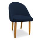 Cadeira Decorativa Estofada Para Sala Recepção Cozinha Lua Star Veludo Azul Marinho Do Lar Móveis e Decoração