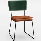 Cadeira Decorativa Estofada Sala Jantar Allana L02 Facto Verde Musgo material sintético Camel - Lyam Decor