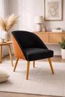 Cadeira Decorativa Lua para Sala de Estar ou Recepção Tecido Suede com Encosto material sintético Conhaque Cor:Bege