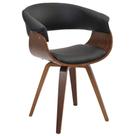 Cadeira Decorativa para Escritório Recepção Ohana Fixa PU Preto - Gran Belo
